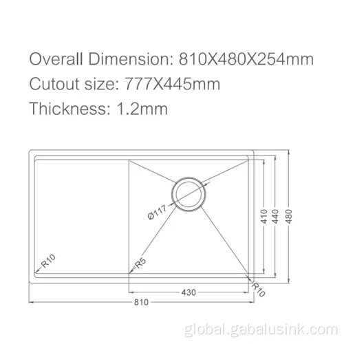  SUS 304 Stainless Steel Handmade Kitchen Sink Supplier